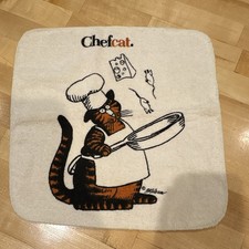 Chefcat Vintage/Retro Novelty Cat Chef Dishcloth, Cotton, Made in USA