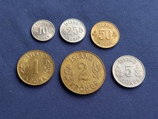 6 ICELAND COINS 10 AURAR TO 5 KRONUR 1962 - 1969 