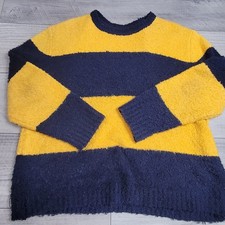 Rowing Blazers x Target Deep‑Pile Sherpa Crewneck Unisex XL Navy/Yellow Stripes