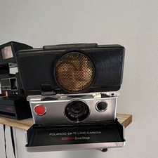 Polaroid SX-70 Land Camera Sonar OneStep Instant Camera Silver Black