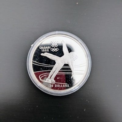1988 Calgary Olympics $20 Silver Coin Boxed Set: Curling and