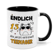 Kaffeetasse 13. Geburtstag Spruch Keramik Geschenk Teenager Junge Mädchen