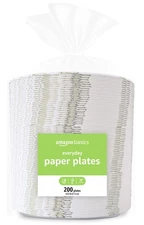 Amazon Basics Everyday Paper Plates, 8.62 Inch, Disposable, 200 200 Count 