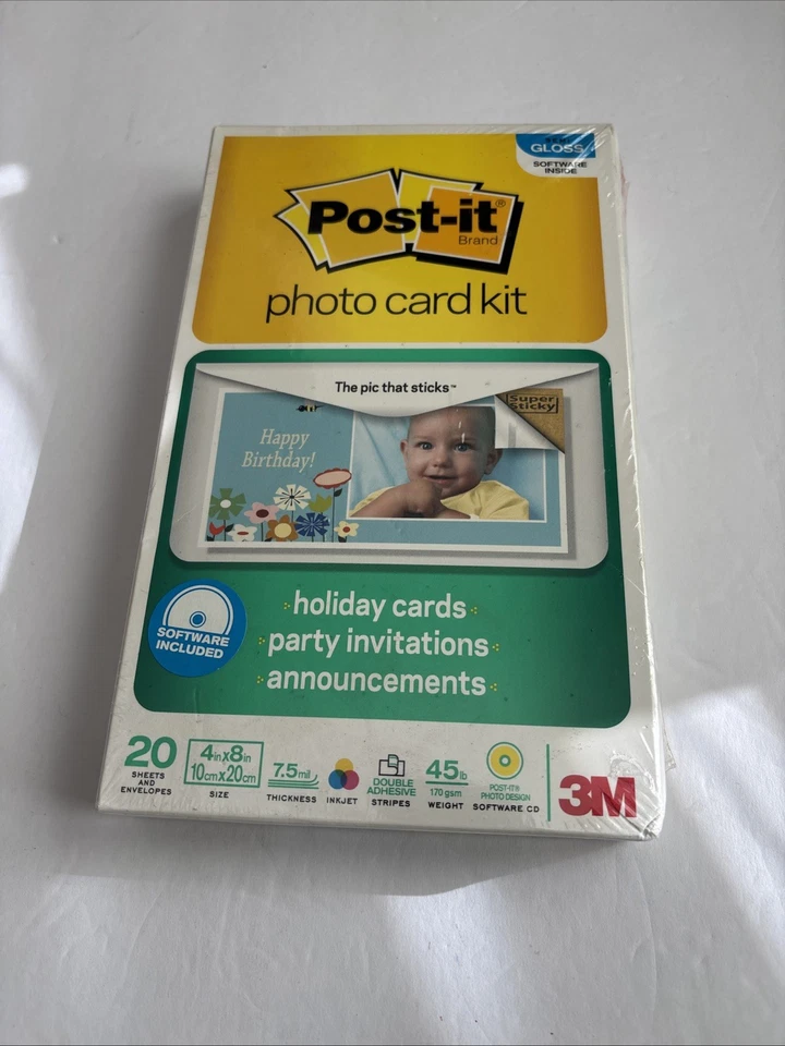 New Post-it Photo  Card Kit 4 X 8"  Semi Gloss Sticky Picture Paper & Software - Image 2 of 4