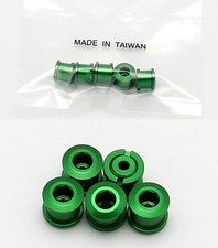 BIKE ALUMINUM SINGLE CHAIN CHAINRING CRANK NUTS BOLTS SCREWS 5 PAIRS - GREEN