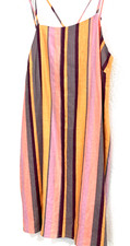 The Impeccable Pig Sleeveless Strappy Striped Dress Lined MultiColor Size Small