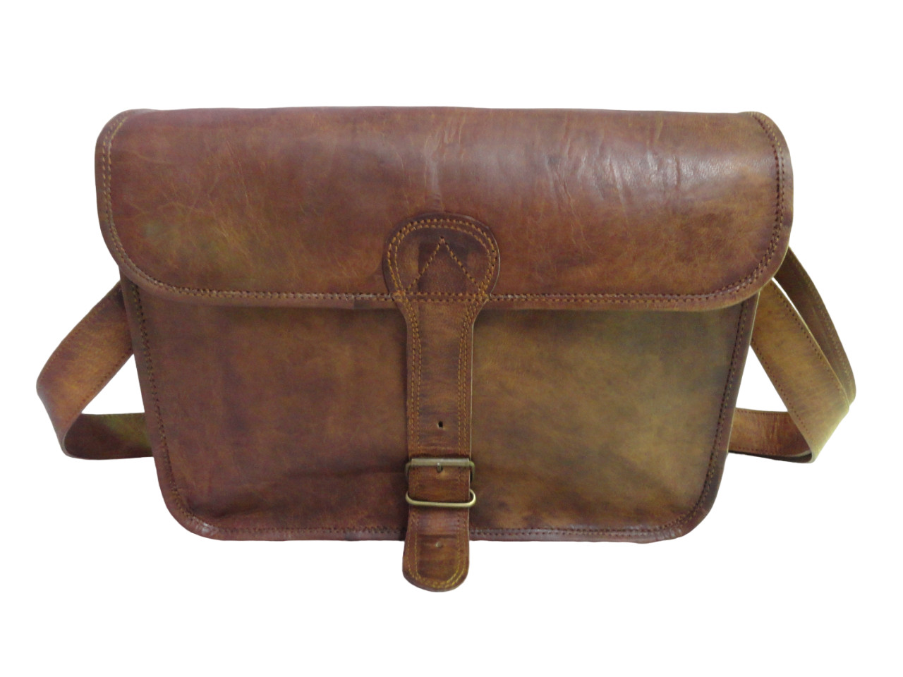 14 In Leather Messenger Bag Office Laptop Satchel School Crossbody Shoulder Bags