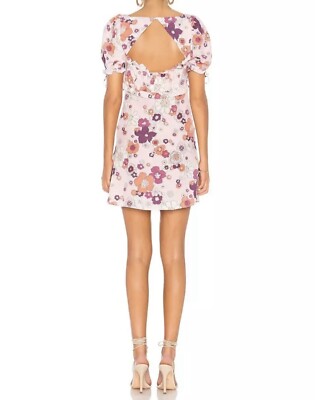 for love & lemons magnolia mini dress For Love & Lemons Magnolia Mini Dress Midnight Blossom Blue Floral Small Cottage