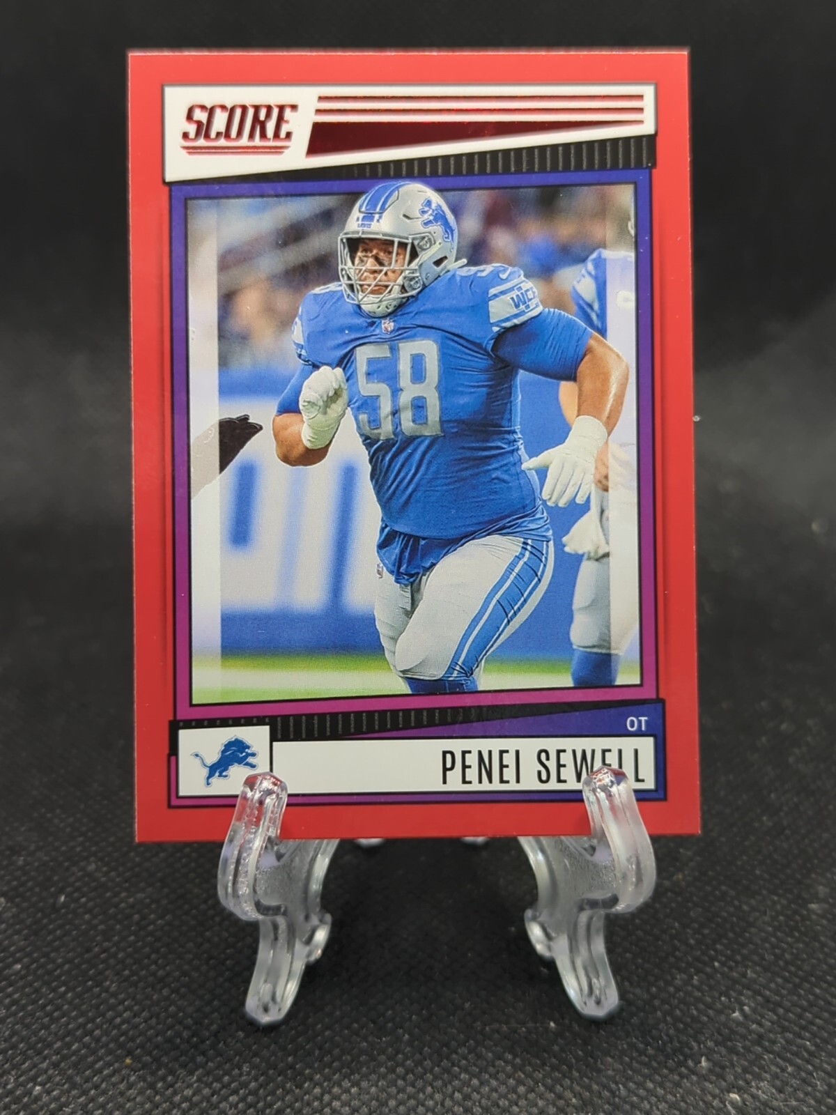 2022 Panini Score Penei Sewell Red Parallel #86 Detroit Lions