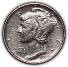 1920-S Mercury Silver Dime Uncirculated UNC Coin, Issues #23643