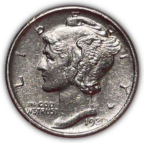 1920-S Mercury Silver Dime Uncirculated UNC Coin, Issues #23643