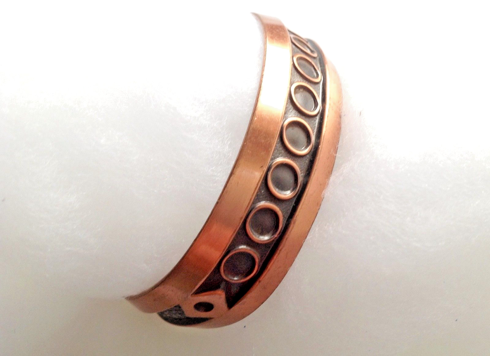 " Bell " copper cuff bracelet solid copper vintag… - image 1