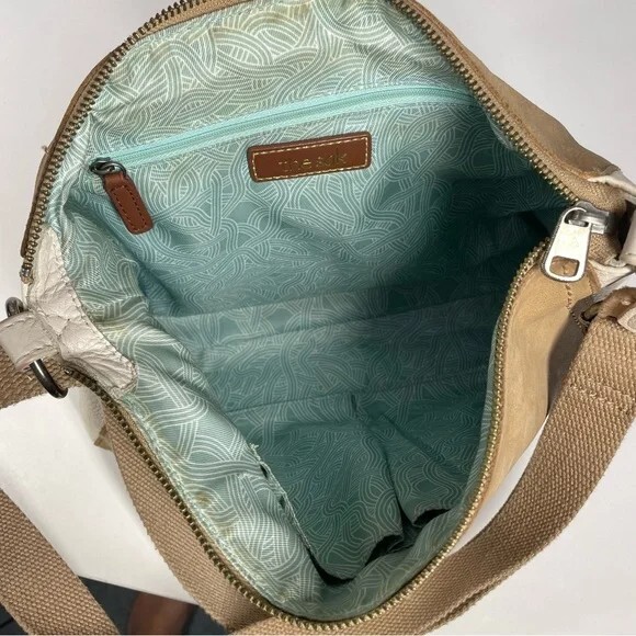 The Sak Camila Leather Multi Color Crossbody Handbag Purse Bag White