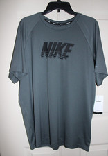 NWT Nike Dri-FIT Hydroguard Swim Men's Large XL S/S Shirt Top NESSC690 Grey