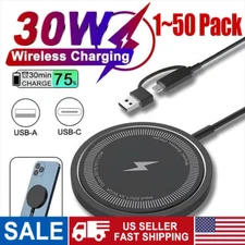 15W Magnetic Fast Wireless Charger Pad For SamsungS24 Ultra iPhone 16 14 Pro LOT