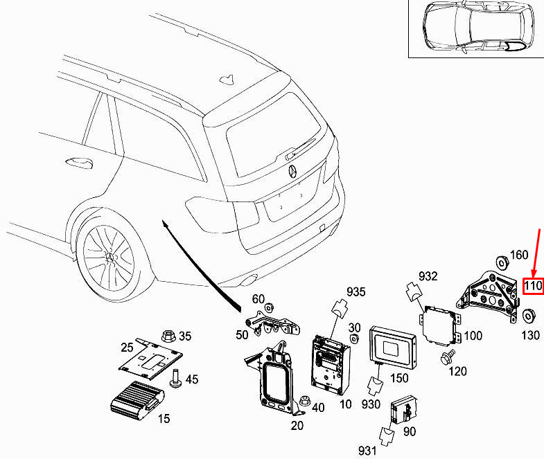 NOUVEAU SUPPORT DE COMMANDE DE CAMÉRA DE RECUL MERCEDES-BENZ E W212 A2125454540