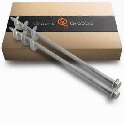 GROUNDGRABBA Screw in Ground Anchor - Normal to Hard Ground 18''- 2 Pack