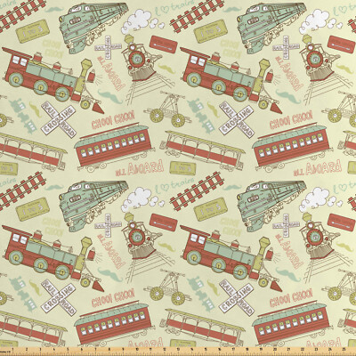 Zug Satin Stoff als Meterware Vintage Doodle Zusammensetzung