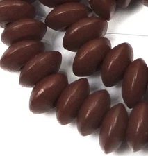 12x5mm Brown Wood Rondelle Abacus Beads 16" 