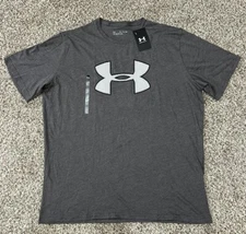 New UNDER ARMOUR Big Logo Men's Gray T-shirt Tee Loose Size 2XL (M3)