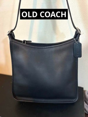 Vintage Coach Black Leather Bag 9073 Hobo One Shoulder Bag Handbag 