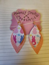Easter themed faux leather earrings