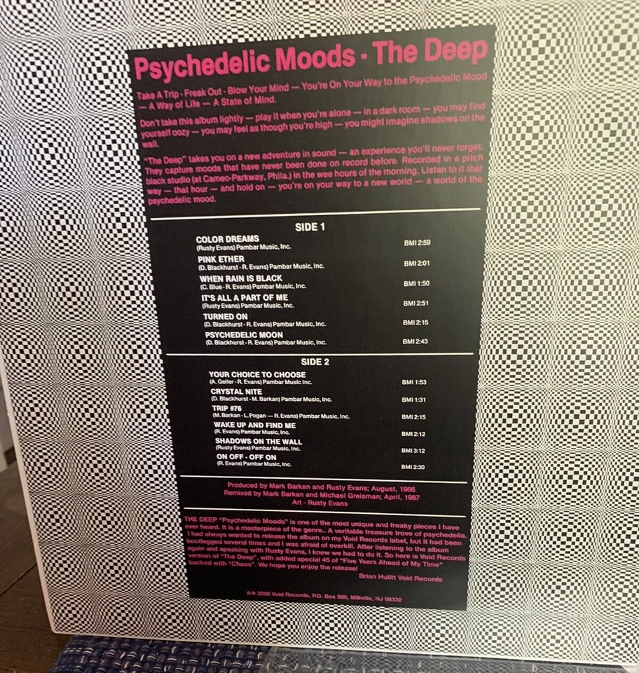THE DEEP "PSYCHEDELIC MOODS" LONG OOP VOID REISSUE PINK VINYL W PINK 45 - Image 2 of 4