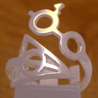 Solid 925 Sterling Silver Harry Potter Deathly Hallows Hogwarts Adjustable Ring