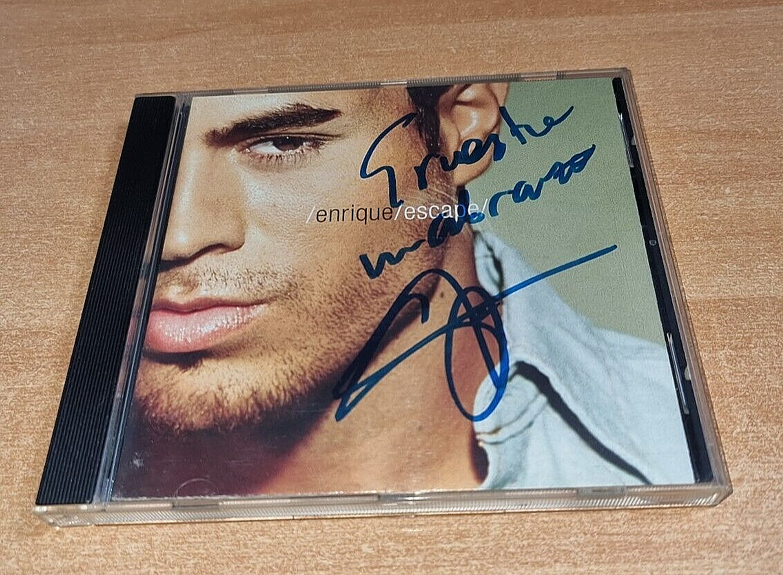 ENRIQUE IGLESIAS Escape CD SIGNED AUTOGRAPHED FIRMADO MUY RARO