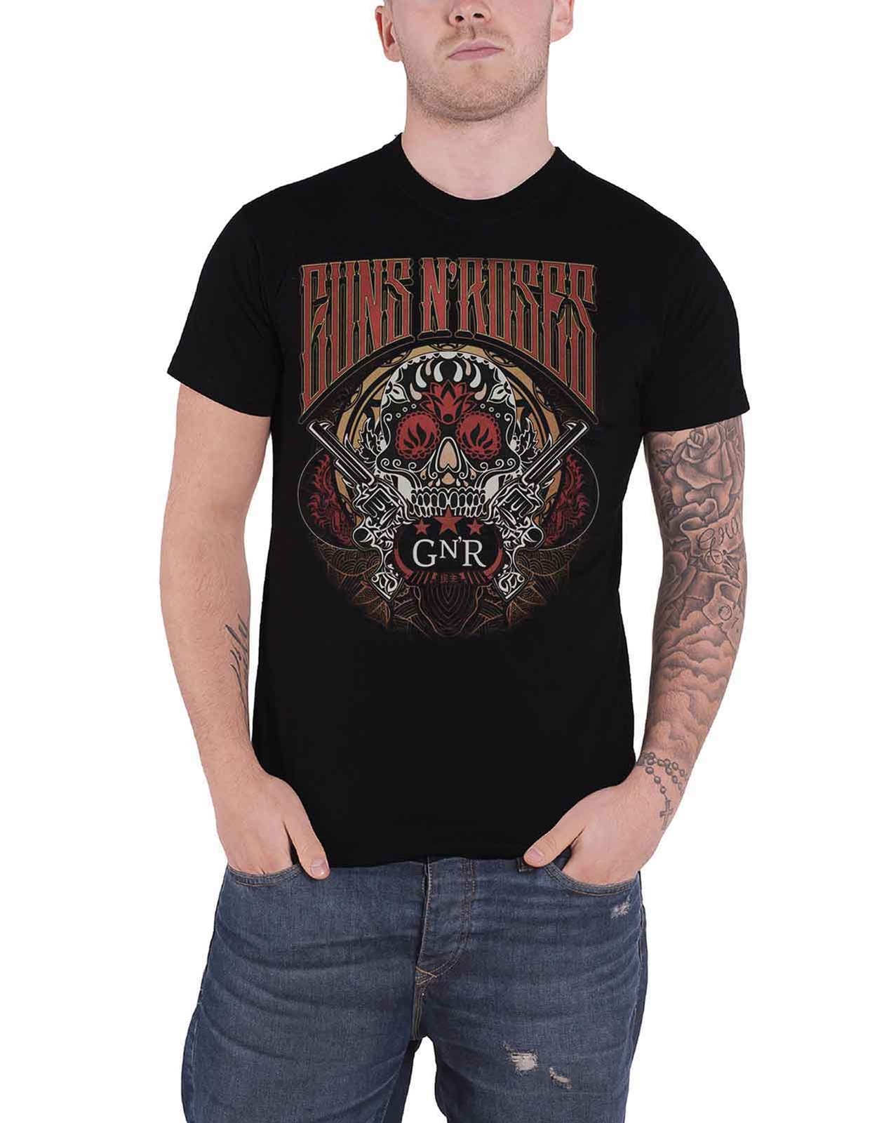 Official Guns N Roses Men's Black Band Logo T Shirt Australia