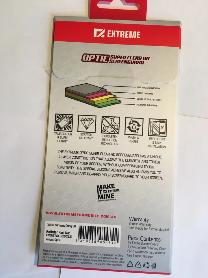 Samsung Galaxy S6 Optic SuperClear HD Screen Guard Clear Twin Pack EXSGTSG220CLE - Image 3 of 4