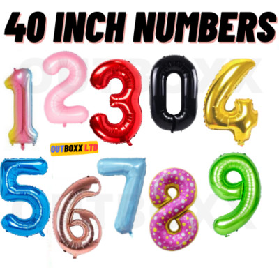 40 Zoll riesige Folie Zahl Ballons 1./16.18.21.30.50 Alter Helium Happy Birthday Dekor
