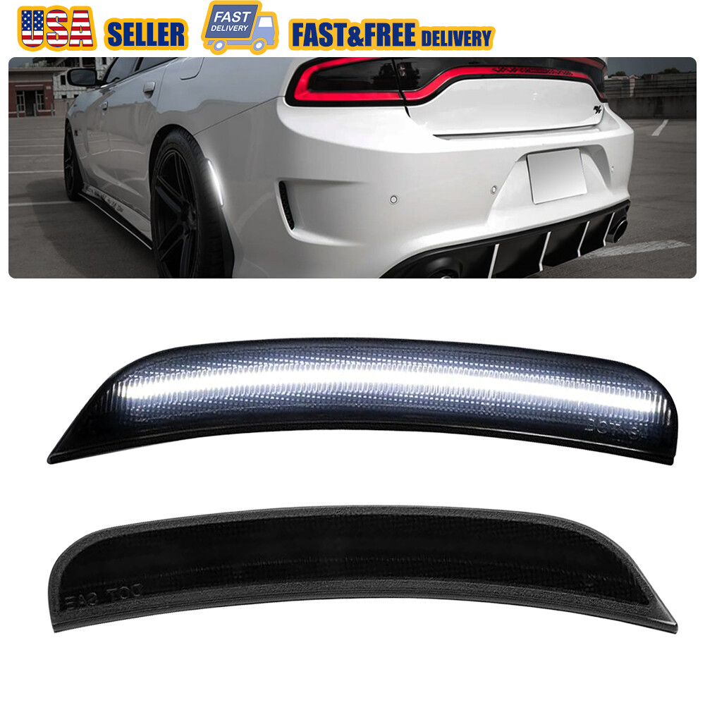 Smoked LED Side Marker Lights for 15-22 Dodge Charger Rear Turn Signals