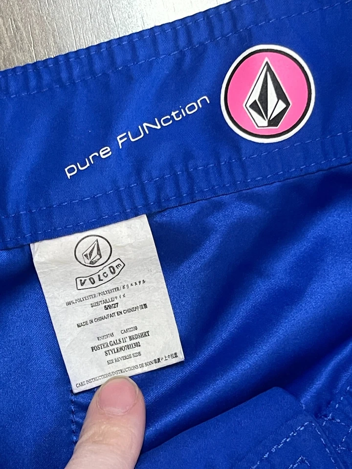 Volcom Shorts, Men's Size 32 Blue, Swim Trunks, Drawstring, Pure Function - Image 2 of 4