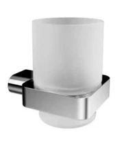ICO Bath Volkano Wall Mount Flow Glass Tumbler Holder V4553, Chrome