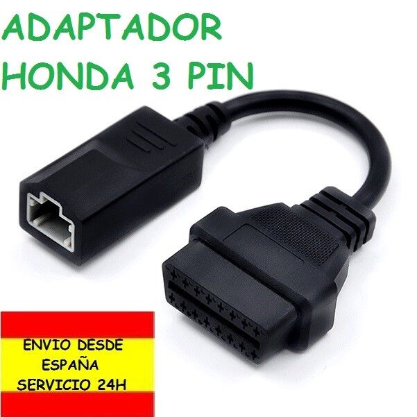 Adaptador Honda 3 PIN OBD2 16 pin diagnosis Cable Conector OBD Coche  Diagnóstico