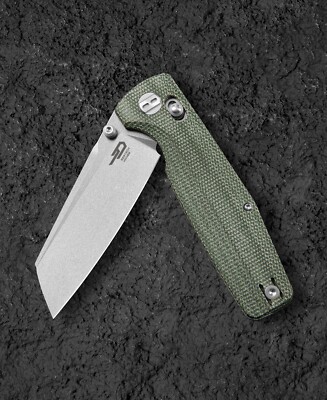 BTKG56B1 Bestech Slasher Green Micarta Handle D2 Satin Crossbar Lock IKBS Clip