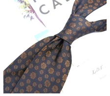 New Classic Polka Dot Blue Brown JACQUARD WOVEN 100% Silk Men's Necktie Tie