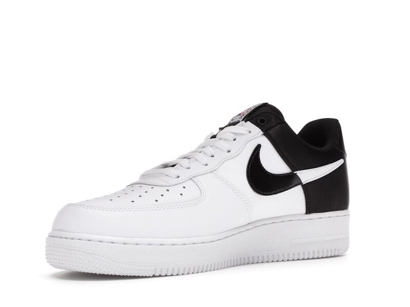 white and black low top air force ones