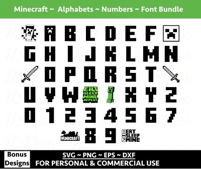 Minecraft Gaming Font, gamer font gaming font fantasy font funky font mine craft