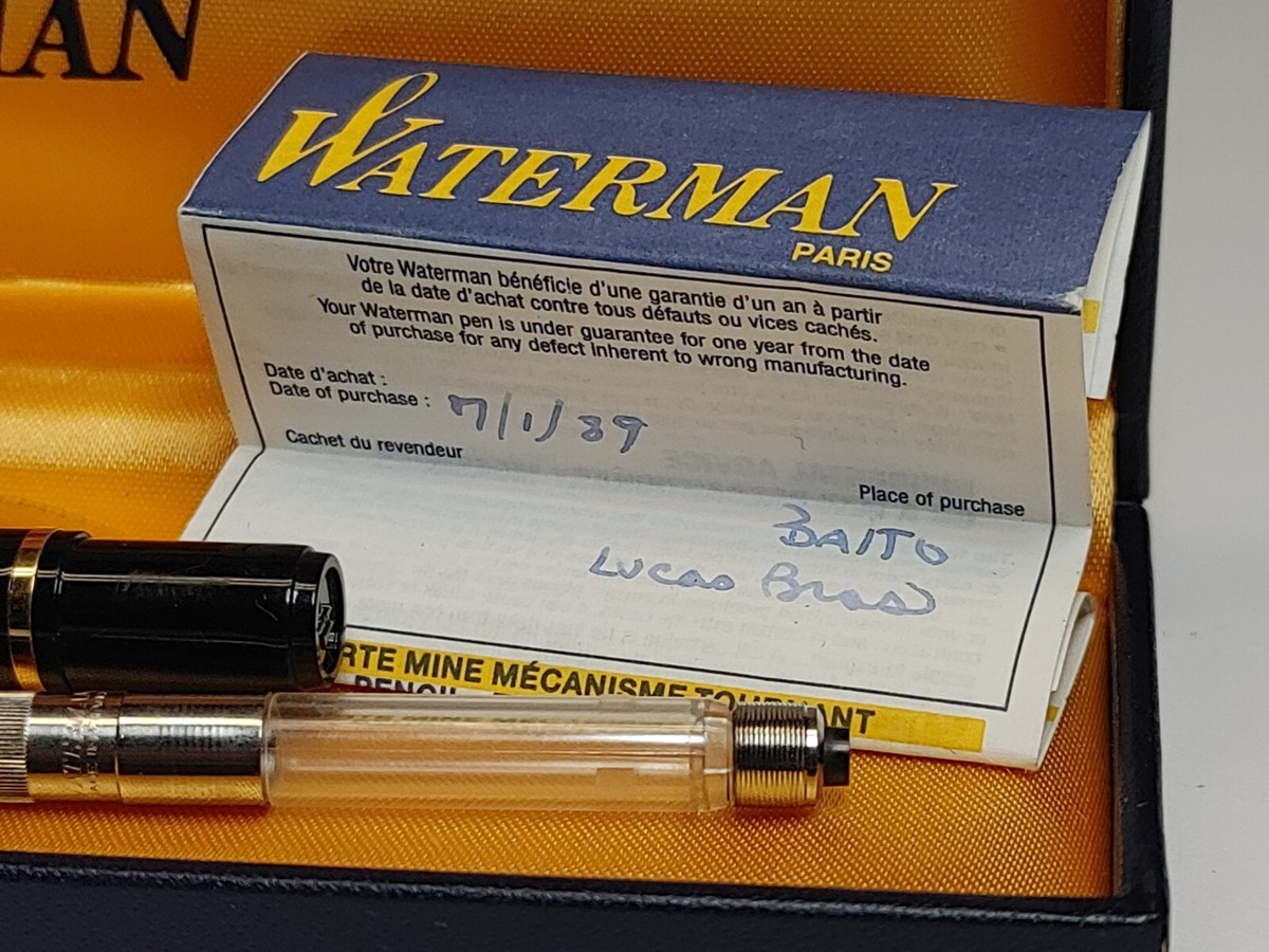 VINTAGE 1989 Waterman Black Lacquer Exclusive Fountain Pen