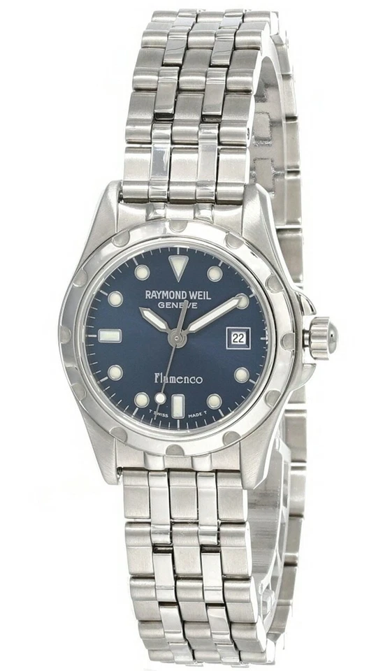 Reloj para mujer Raymond Weil Geneve esfera azul flamenco acero S 5370 - exhibición de tienda