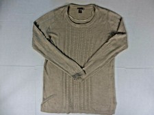 Womans White Stag Tan Pullover Sweater Long Sleeve Size 12-14 Large