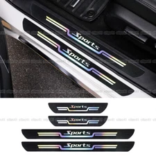 4Pcs Black Car Door Sill Protector Strips Anti Scratch Trim Bumper Film Sticker