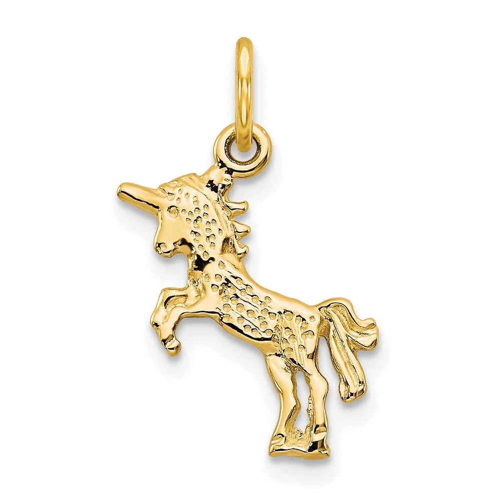 Real 10K Yellow Gold Unicorn Charm Women Men eBay