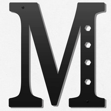 Metal Letters Wall Decor 12 Inch, Hanging Letter Sign Black, Visual 3D Large Alp