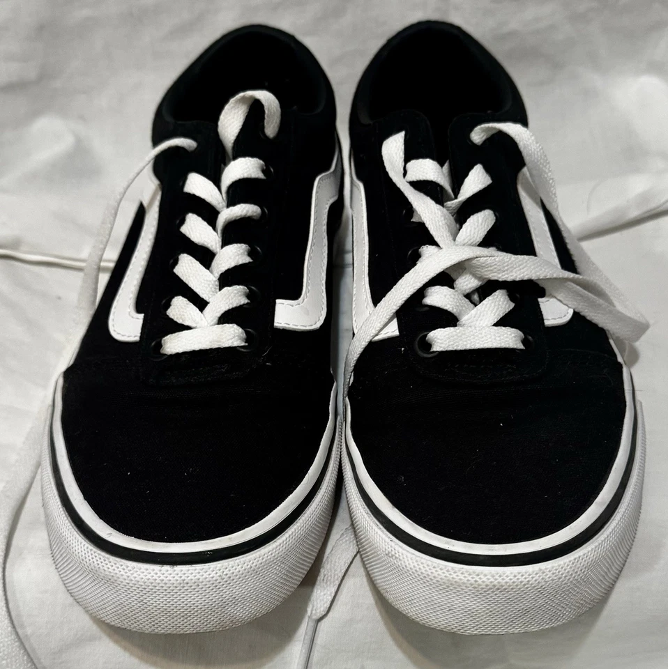 Vans Old Skool Zapatos de Skate de Lona Negros Blancos para Mujer 8 EU 38.5 Parte Superior Baja 508731 Foto 3 de 4