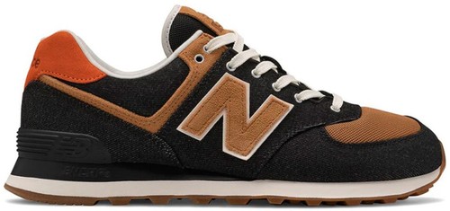New Balance 574 Classics 15 Ounce Canvas Denim Black Brown 