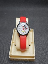 VINTAGE Pre-1987 MICKEY MOUSE WINDUP WATCH BRADLEY ChildSIZE DISNEY W/case As-Is