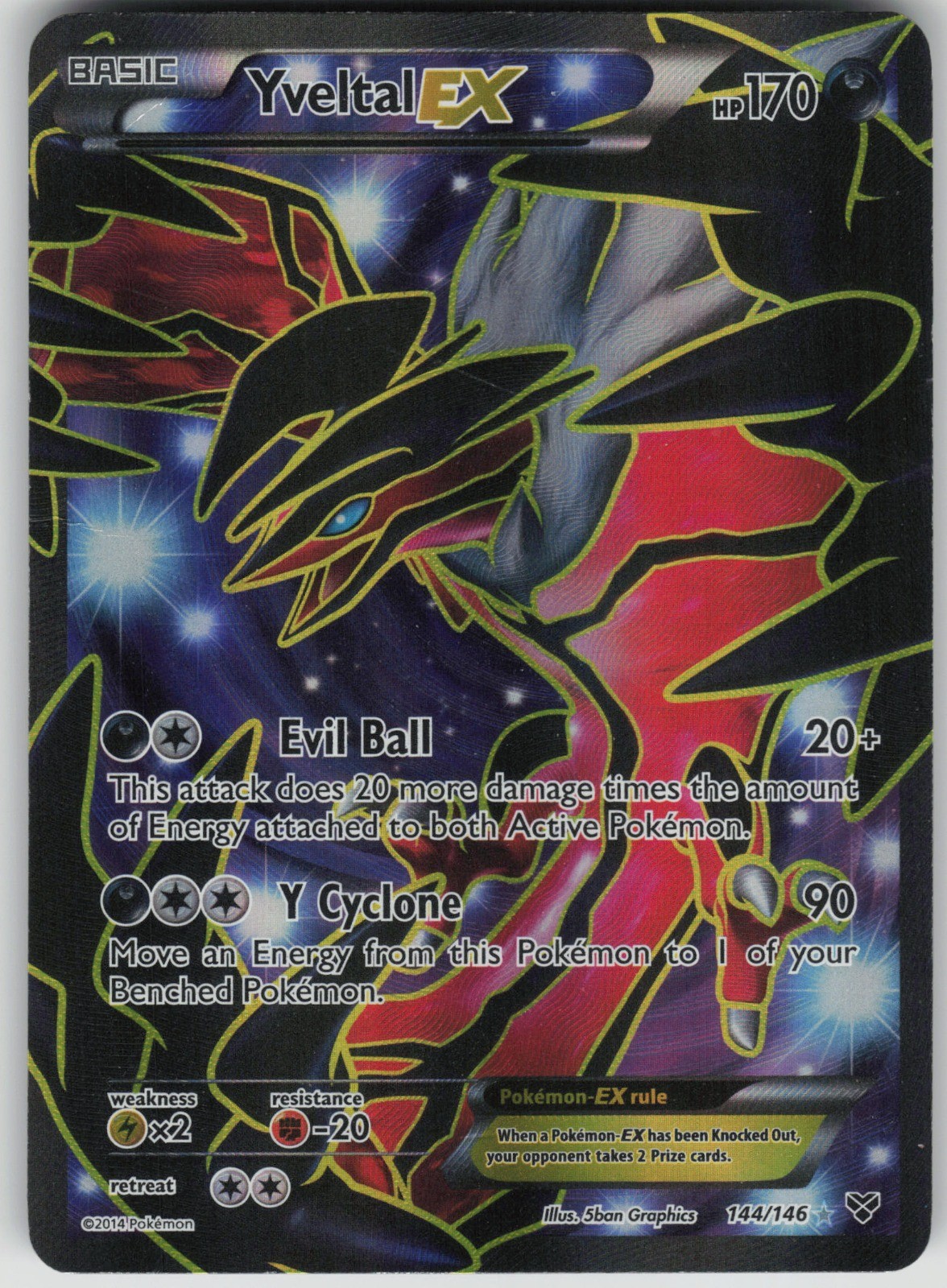 Pokemon TCG Yveltal EX (144 Full Art) Ultra Rare XY Base Set 144/146